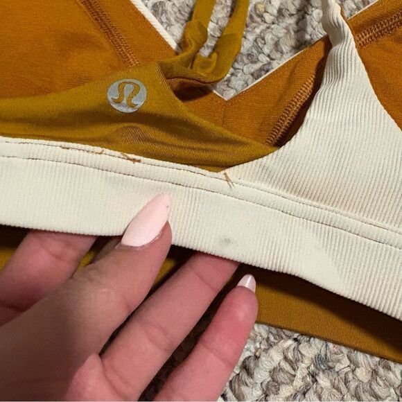 Lululemon New Ambition Bra Fools Gold / Light Ivory- Size 6 - Picture 6 of 7